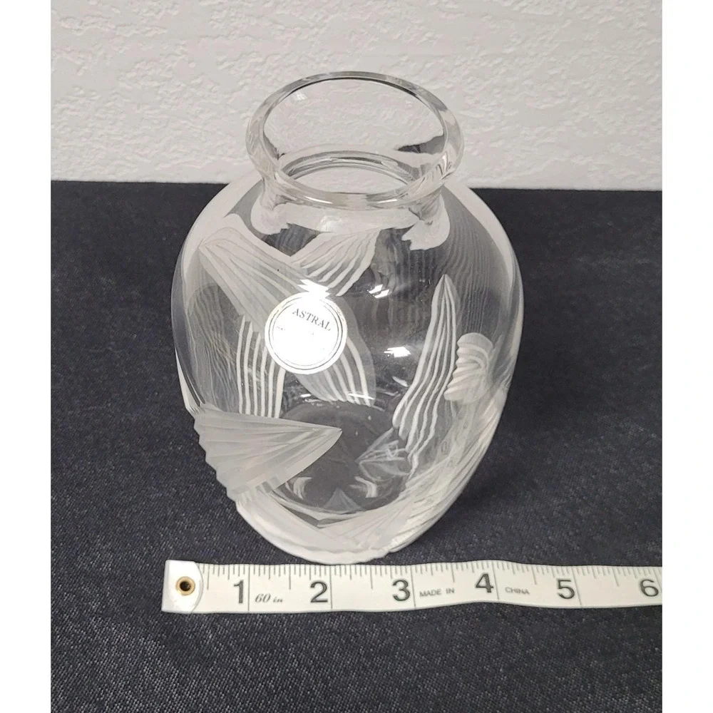 Astral Full Lead Handmade Crystal Vase Carafe Clear Leaf Cut Design